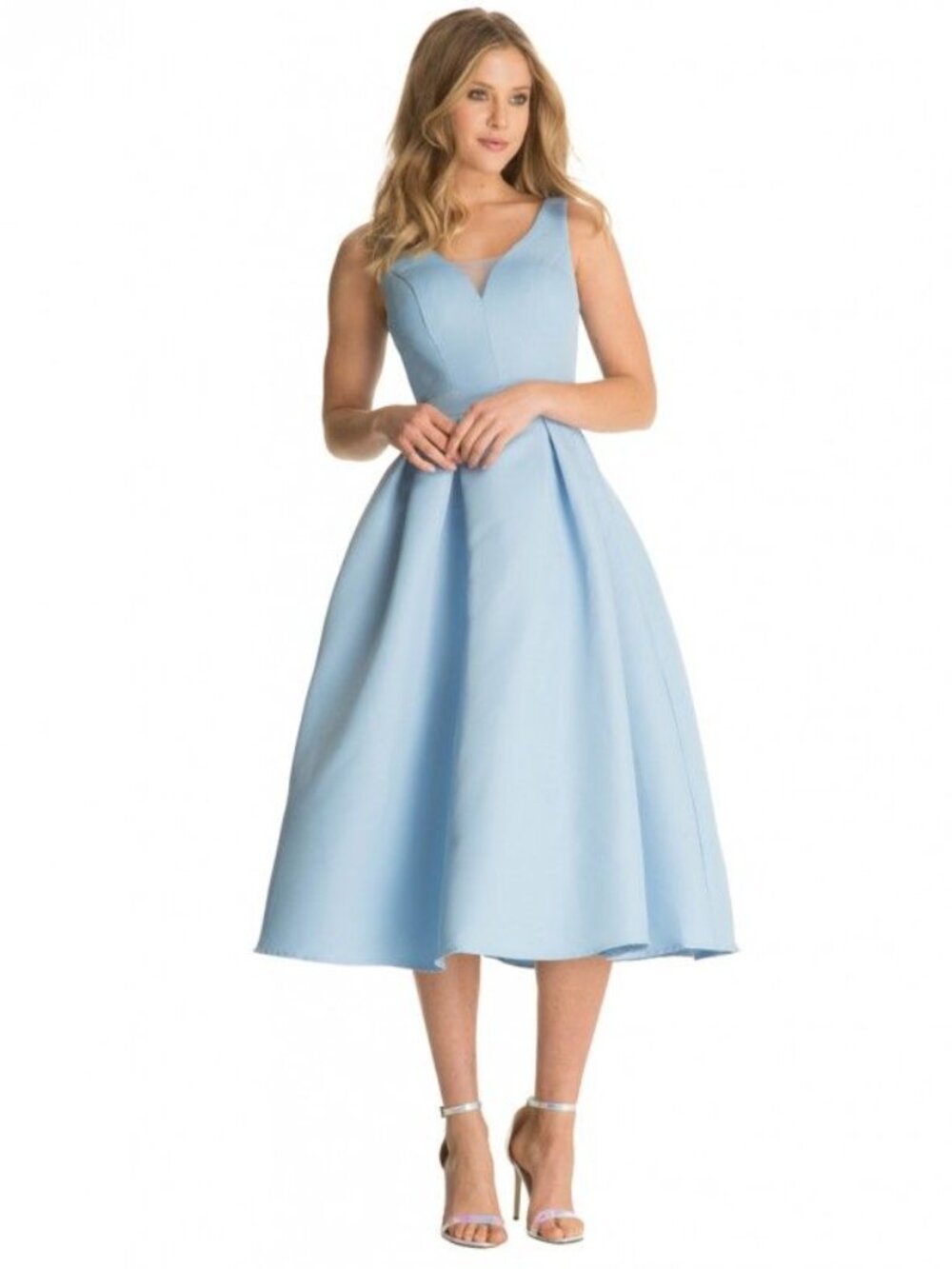 Chi Chi London Orlaith Dress in Powder Blue Wedding Guest Dress UK 8, US 4